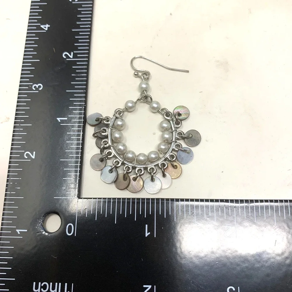 Vintage Y2K Bohemian Silver Tone Dangle Earrings Pierced Carded India Festival